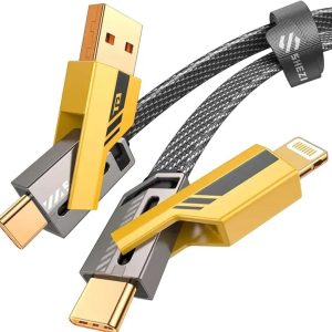 Fantastic Quality Steel 4-in-1 Charging Cable